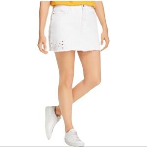 Frame Skirt Le Mini Foliage Embroidered Denim Size 24